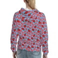 thumbnail image 7 of Lsque Strawberries Pattern Casual Women's Hoodie,Hooded Sweatshirt with Kangaroo Pocket,Pullover Hoodie with Eye-catching Drawstrings-Large, 7 of 7