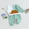 thumbnail image 3 of Vêtements d'Automne et d'Hiver pour Bébé Garçon Ensemble Chandail en Molleton à Col Rond Color Block Haut à Enfiler Pantalon Jogger 2-3 Ans, 3 of 8