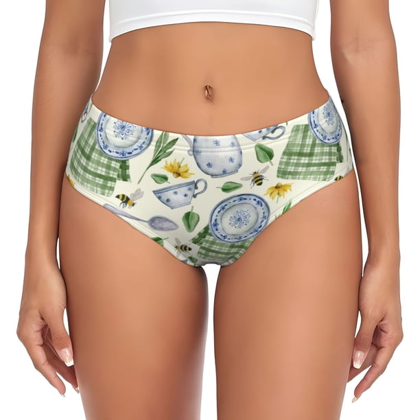 Fotbe Vintage Utensils Calzones Estampados para Mujer – Ropa Interior de Algodón, Cómoda, Suave y Elástica-X-Small