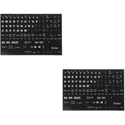 2 Sheets Computer Keyboard Sticker English Keyboard Letter Replacement Sticker