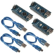 AITRIP 3pcs for Arduino Mini Nano V3.0 ATmega328P 5V 16M ro Controller Board Module with 3pcs USB Cable Compatible