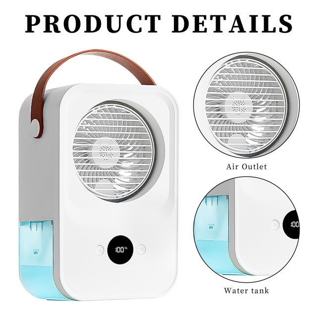 Ventilador de nebulización de escritorio 2000mAh Ventilador humidificador portátil de 4 velocidades para acampar al aire libre Likrtyny Libre de BPA