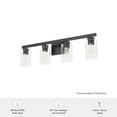 thumbnail image 6 of Hunter - Hartland 4-light Noble Bronze, Medium Size Vanity Light, Dimmable, Transitional Style, for Bedrooms, Dining, Living Rooms - 13082, 6 of 6