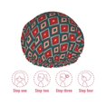 thumbnail image 5 of KLL Red And Orange On Blue Teal Pattern Shower Cap & Bath Cap for Women,Reversible Oversized Waterproof Shower Caps for all Hair Lengths,Elastic Reusable Bathing Hair Cap, 5 of 6