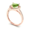 thumbnail image 2 of Halo Engagement Ring for Women - 2.285ct Natural Peridot in 18K Rose Gold Promise Ring, 2 of 6