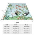 thumbnail image 3 of Honeii Chinoiserie Floral Palm Tree Print Fleece Blanket - Throw Blanket for Bed, Sofa, Couch, Camping, and Travel , Microplush Ultra Soft Warm Blanket-60"x50", 3 of 7