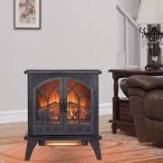 Roromall 24 3D Infrared Electric Fireplace Stove Quartz Heater Freestanding Fireplace Heater with Remote Control