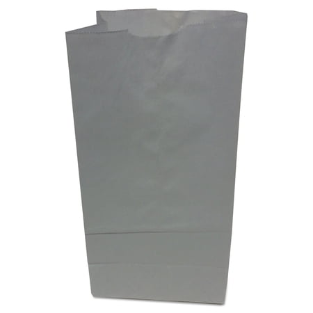 General #5 Paper Grocery Bag, 35lb White, Standard 5 1/4 x 3 7/16 x 10 15/16, 500 bags