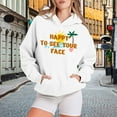 thumbnail image 2 of Tittly Happy To See Your Face Sweatshirt, Women Sweatshirt, Back To School Outfits for Women, Fashion Sweatshirt, Summer Casual Long Sleeve Tops White M, 2 of 6
