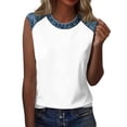 thumbnail image 5 of Domuza Woman's July Of 4th Shirts American Flag Print Sleeveless Tops Casual Loose Grew Neck T Shirts 2026 New Lightweight Clothing White S, 5 of 6