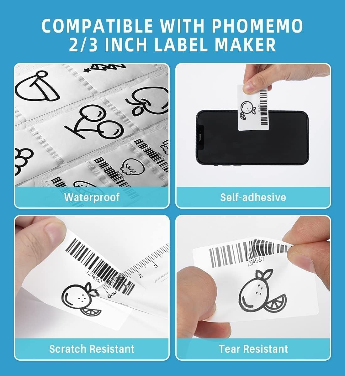 Phomemo M220 3.14 Inch Portable Bluetooth Thermal Label Maker - Support 20-80mm Width Label for Clothing, Mailing, and Address Labels - Compatible with Phone and Laptop (Pink)
