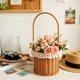 thumbnail image 4 of Plastic Rattan Woven Basket With Tassel Cut Decorative Storage Basket With Handle For Home Organization And Flower Arrangement, 4 of 6