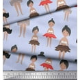 thumbnail image 3 of Soimoi Blue Cotton Cambric Fabric Cute Dolls Kids Print Sewing Fabric Yard 58 Inch Wide, 3 of 3