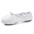 thumbnail image 7 of Stelle Canvas Ballet Shoes Spit Dance Slippers Flats Yoga Adjustable Bowknot Dance Shoes for Toddler Girls,White,8 Big Kids, 7 of 7