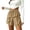 Khaki, variant on Stylish Layered Shorts for Women Loose Elastic Waist Straight Leg Drawstring Casual Shorts