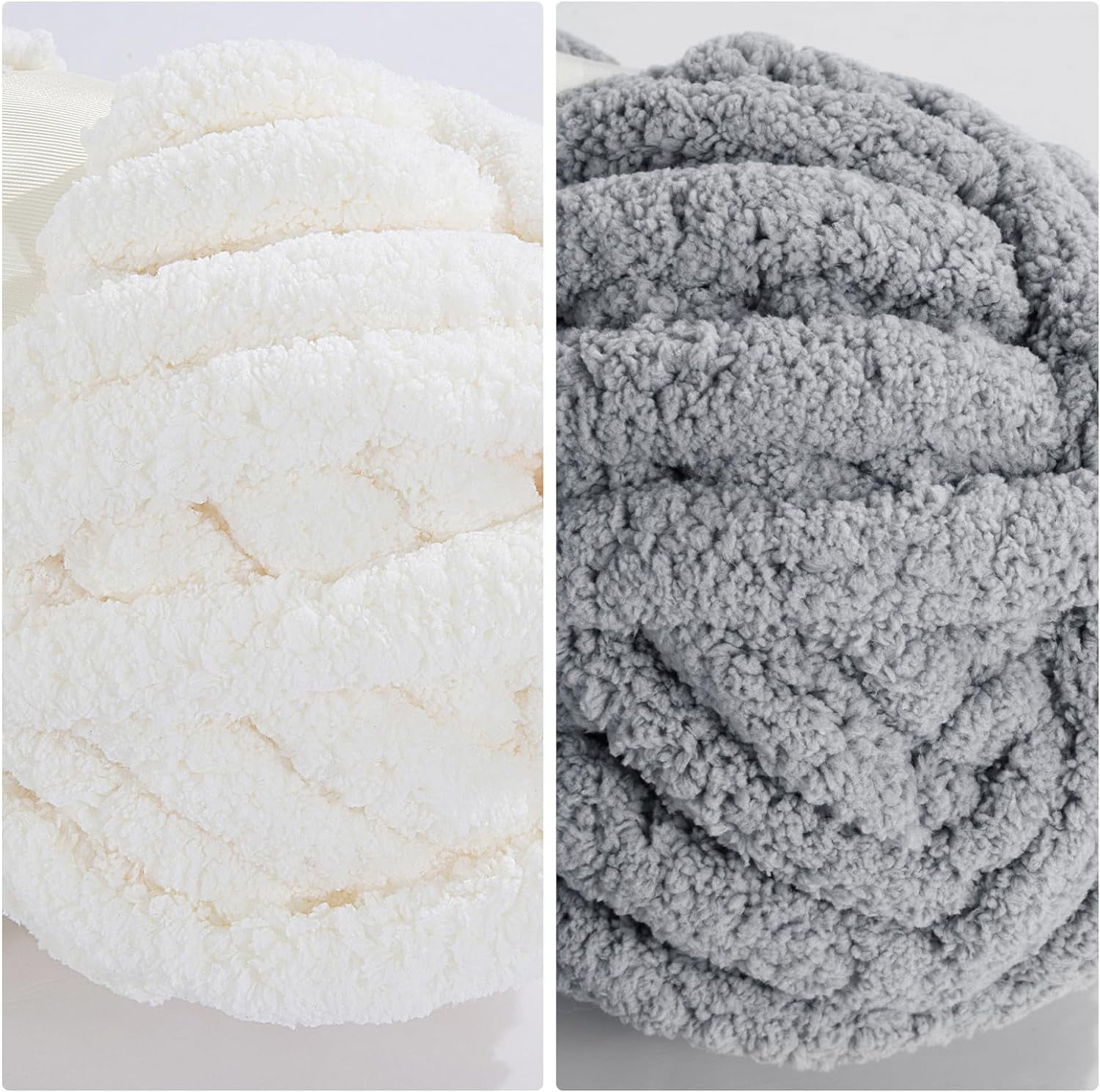 8Pcs Assorted Chunky Yarn for Crocheting,Super Bulky Large Soft Fluffy Yarn,Plush Fuzzy Yarn,Thick Chenille Yarn for Hand Knitting/Arm Knitting(27yds,8 oz Each Skein)