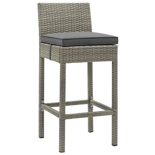 Modway 30" Conduit 30 Conduit Outdoor Patio Furniture Bar Stool, Light Gray