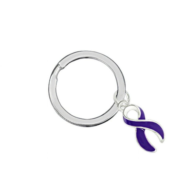 Purple Ribbon Split Style Key Chains
