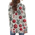 thumbnail image 4 of Women's Fashion Christmas Print Jacket, Long Sleeve Casual Cardigan Coat for Everyday Wear and Comfortable Outfits,Silver,2XL, 4 of 7