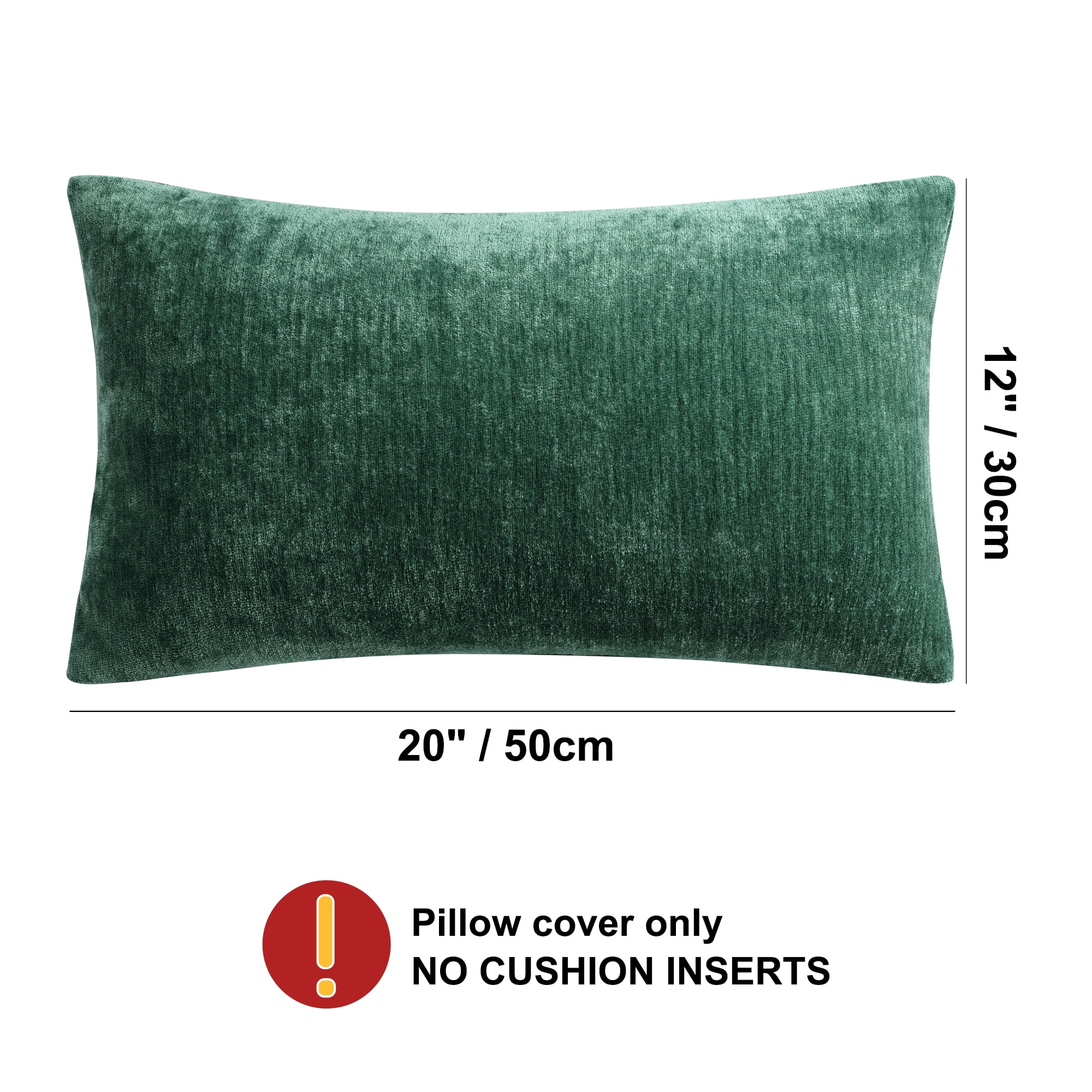 Unique Bargains Soft Water Repellent Throw Pillow Covers Emerald Green 12"x20"