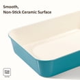 thumbnail image 4 of 7-piece Nonstick Ceramic Baking Pans Set - Bakeware Sets Including Cookie Sheets For  Muffin Pan Bread Cake Loaf Roasting And Rack Light Blue & White, 4 of 9