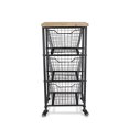 thumbnail image 3 of Cheungs FP-4306 3 Wire Drawer Wood Top Storage Cabinet - 32 x 11. 75 x 15. 25 inch, 3 of 3