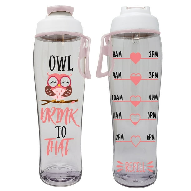 BPA Free Reusable Water Bottle with Time Marker 30 oz