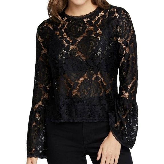Rachel Roy Womens Vivian Pullover Blouse, Black, X-Small