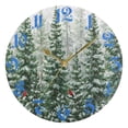 thumbnail image 5 of Wobogo Winter Green Pine Tree Wall Clock 10in Silent Mechanism Battery Operated Retro Style for Living Room Bedroom and Kitchen Black Pointer, 5 of 10