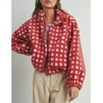 thumbnail image 2 of Womens Checkered Sherpa Coats Cropped Cropped Long Sleeve Plaid Fleece Coats Casual Zip up Gingham Outwear with Pockets, 2 of 11