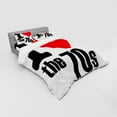 thumbnail image 2 of Ambesonne Retro Bedding Set 4 Pcs, I Love the 70s Pictogram, Queen, Red Black White, 2 of 2
