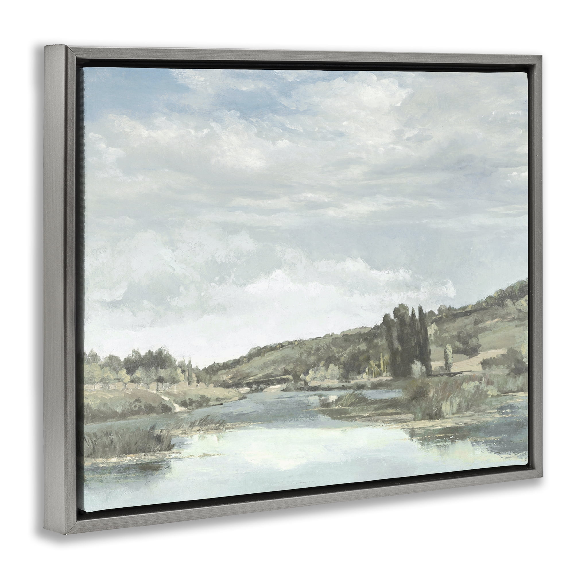 Stupell Industries On The Water Landscape Gray Framed Floater Canvas Wall Art, design by Christy McKee