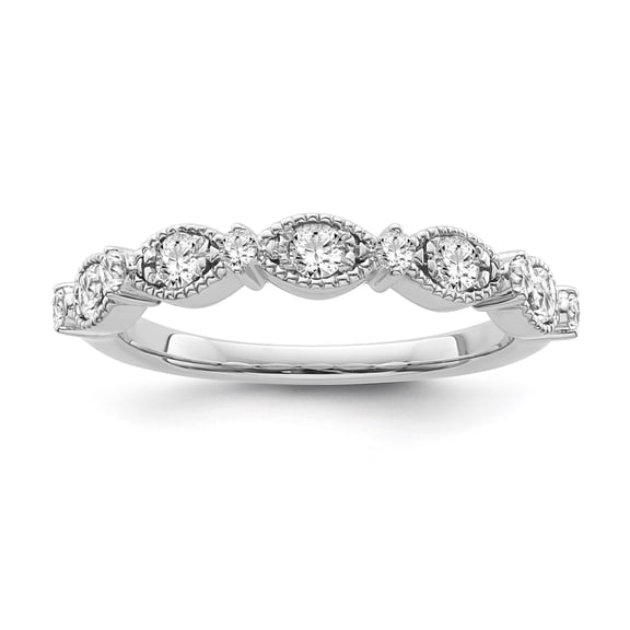 Araiya Fine Jewelry 10K White Gold Diamond Stackable Eternity Band Ring (1/3 cttw, I-J Color, I2-I3 Clarity) Size 9