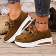 thumbnail image 2 of YOUYEDIAN Loafers for Women Fall Winter Versatile Comfortable Platform Heel Flats Square Toe Fashion Strap Design Slip On Shoes, 2 of 5