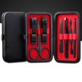 thumbnail image 2 of Kit Manucure Pedicure, Trousse Manucure Pedicure Set de 7pcs avec étui en Exquis Cuir (Rouge), 2 of 5