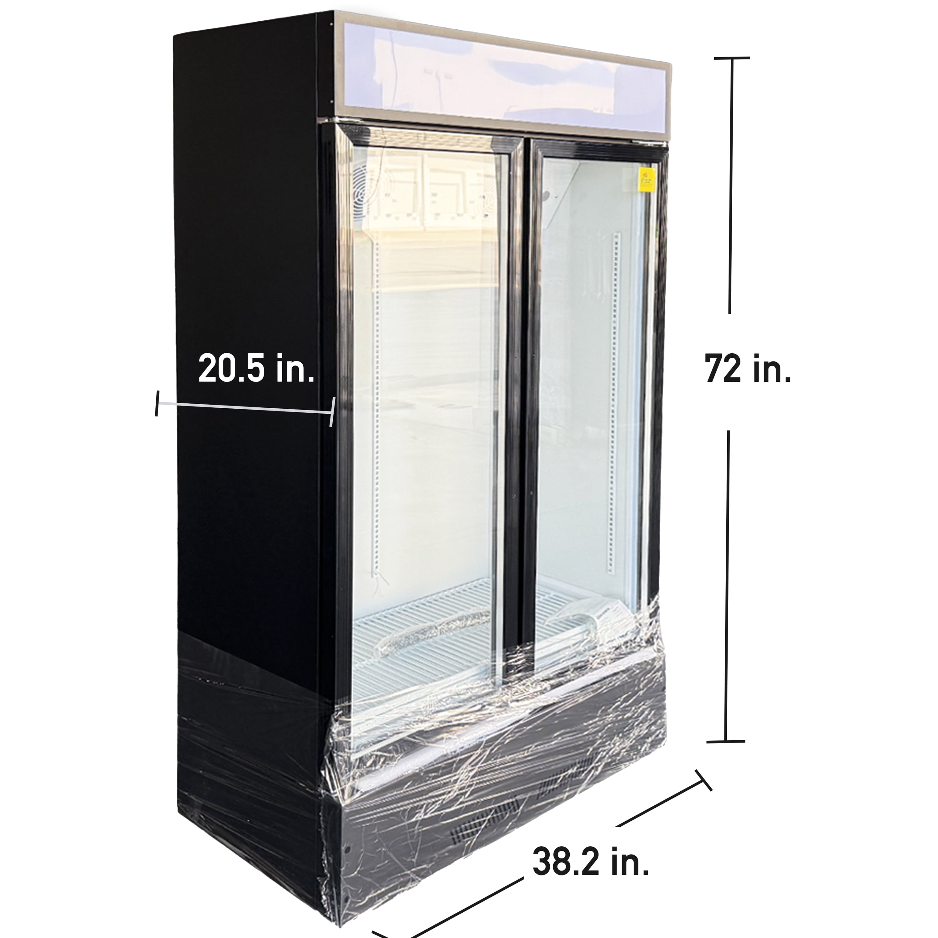 NSF Certified 38" Commercial Glass Door Refrigerator, 21 Cu.Ft Merchandising Display Cooler