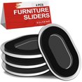 thumbnail image 1 of Deslizadores para muebles mejorados Deslizadores para muebles para alfombras 4 piezas 5.8 * 4.3 "" Almohadillas móviles con ranura antideslizante Deslizadores móviles para muebles ovalados para mover, 1 of 6