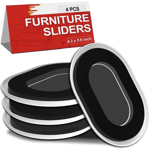 Deslizadores para muebles mejorados Deslizadores para muebles para alfombras 4 piezas 5.8 * 4.3 "" Almohadillas móviles con ranura antideslizante Deslizadores móviles para muebles ovalados para mover