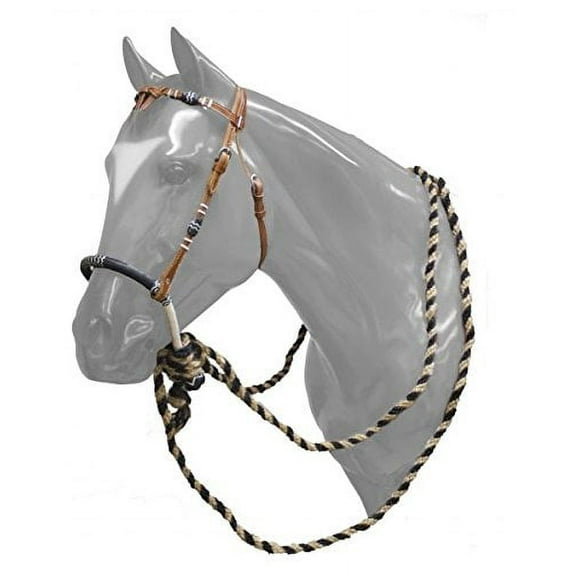 Showman Futurity Knot Headstall w/ Rawhide Bosal & Horse Hair Mecate Reins