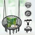 thumbnail image 2 of Hammock Chair Macrame Swing Handwoven Tassel Swing Hanging Chair for Indoor Outdoor Home Patio Yard Garden Reading Leisure, 2 of 7