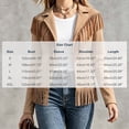 thumbnail image 3 of Miqool Womens Faux Suede Fringe Jacket Casual Long Sleeve Lapel Collar Button Down Jacket Vintage Cowgirl Style Western Coat, 3 of 6