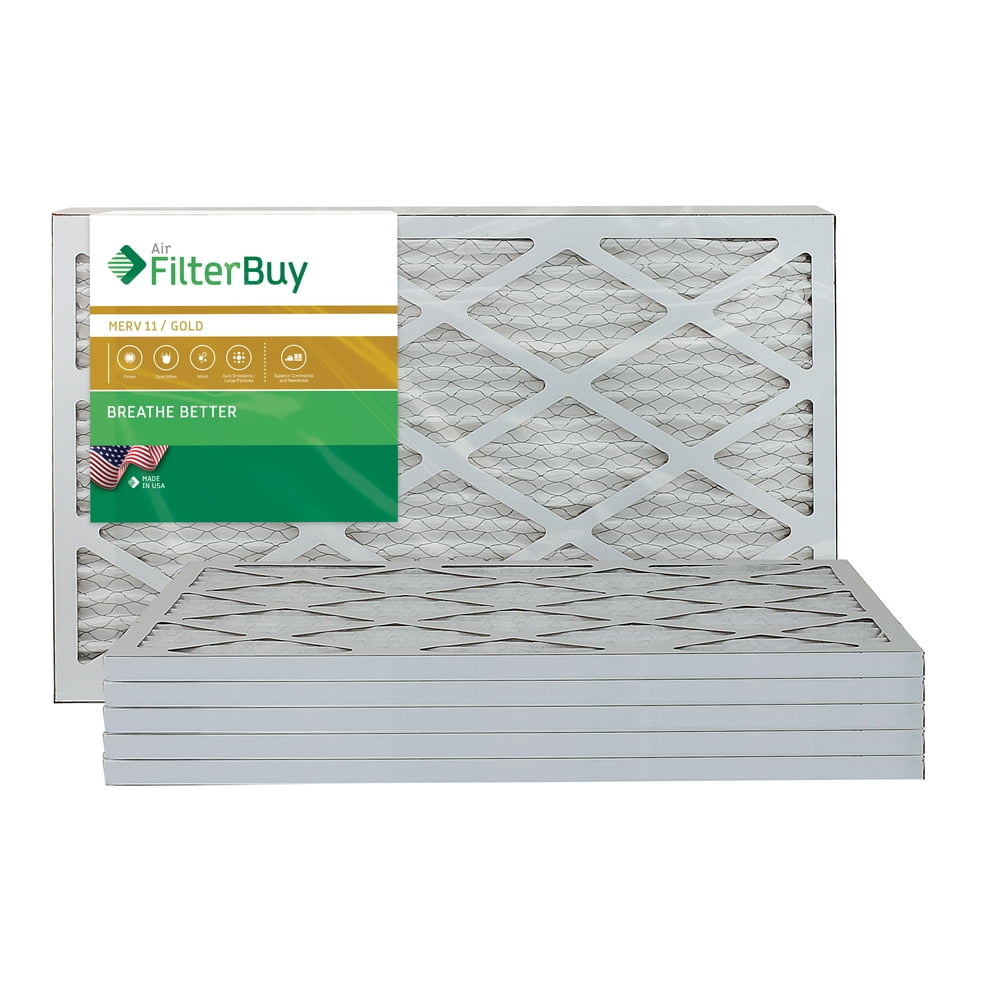 FilterBuy 12x20x1 MERV 11 Pleated AC Furnace Air Filter, (Pack of 6