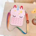 thumbnail image 4 of Monedero Kawaii de unicornio y arcoíris para niños bolsa de cosméticos Ehuebsd Simple con hoyuelos con burbujas de empuje a la moda, 4 of 8