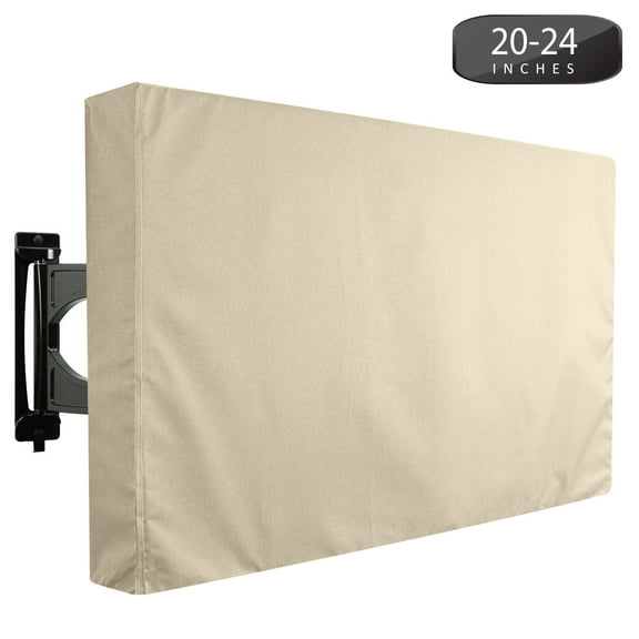 Outdoor TV Cover 22'' to 24'' Inches Universal Weatherproof Protector - Beige
