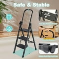 thumbnail image 6 of Beuway 3-Step Folding Ladder,with Foldable Extended Handrail & Wide Anti-Slip Pedal Step Stool(Black), 6 of 11