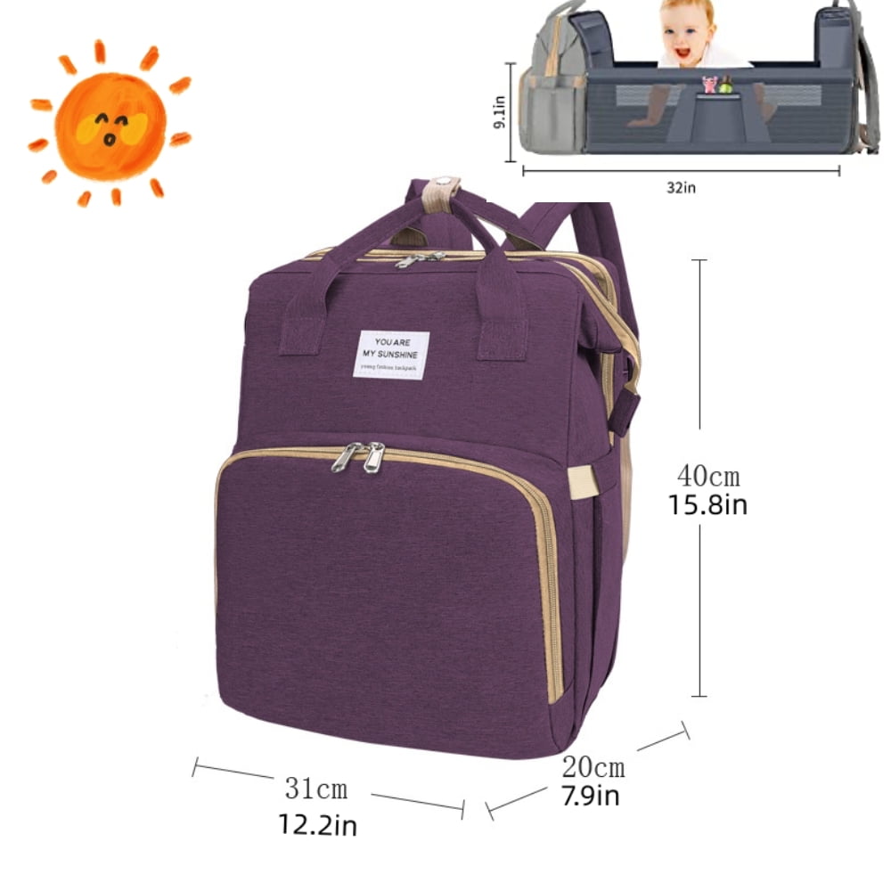 Diaper Bag Backpack with Changing Station for Boys Girl - External usb charging port Large Travel Waterproof Diapers Bag with Stroller Straps, Portable Diaper Changing