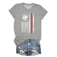 thumbnail image 1 of Hauts d'Été pour Femmes, 2024 Blouses Décontractées Chic pour l'Entraînement T-Shirts T-Shirts pour Femmes à Imprimé Baseball Col Rond Multicolore Multi Tailles Été Manches Courtes Gris, 1 of 3