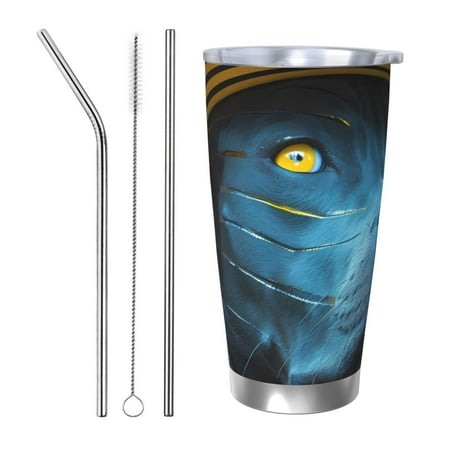 

Zeuib Stylish Yellow Dog Printed 20oz Stainless Steel Insulated Car Cup Stainless Steel Thermal Cup Vacuum Insulated Leak-proof Travel Mug Cup-Straw Three-piece Set