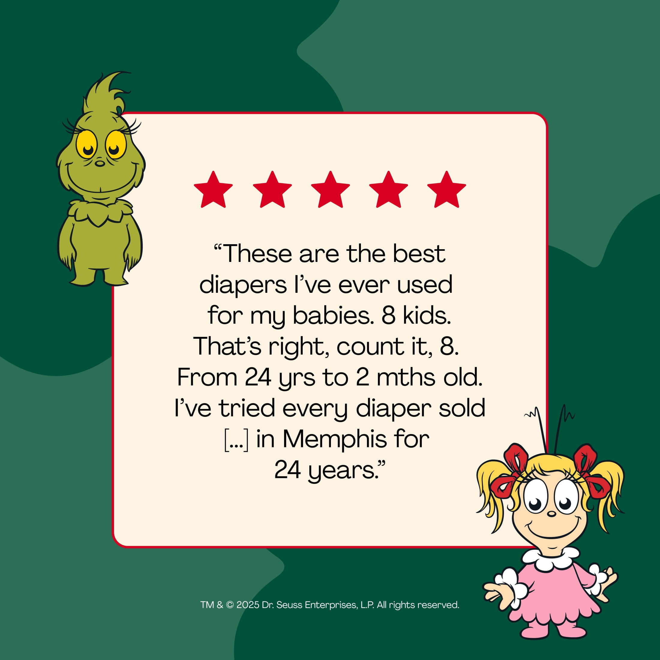 Hello Bello Premium Baby Grinch Diapers Club Box with Bonus Wipes - Size 4, 58 Count