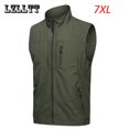 thumbnail image 2 of Primavera otoño hombres Casual Cargo chaleco chaquetas abrigo hombres bolsillos a prueba de viento sin mangas prendas de vestir exteriores chaleco militar de talla grande 7XL, 2 of 4